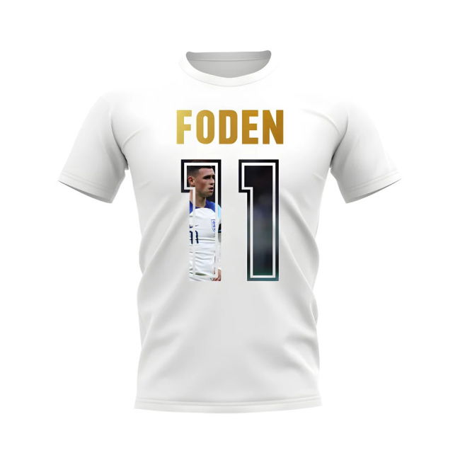 Phil Foden Name And Number England T-Shirt (White)