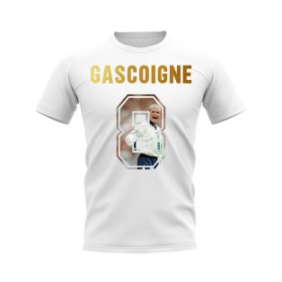 Paul Gascoigne Name And Number England T-Shirt (White)