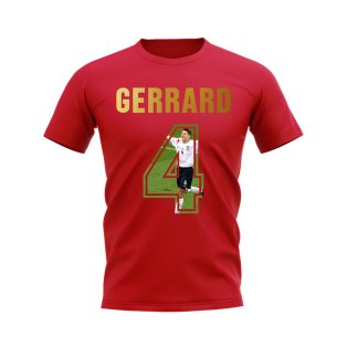 Steven Gerrard Name And Number England T-Shirt (Red)