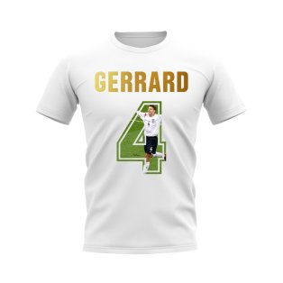 Steven Gerrard Name And Number England T-Shirt (White)