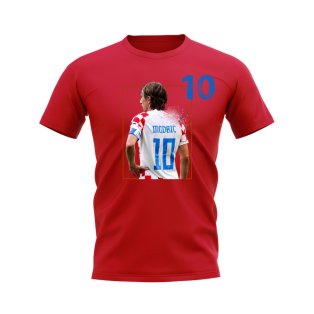 Luka Modric Croatia Fade T-Shirt (Red)