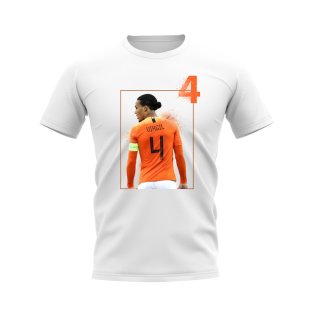 Virgil Van Dijk Holland Fade T-Shirt (White)