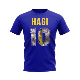 Gheorghe Hagi Name And Number Romania T-Shirt (Blue)