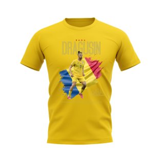 Radu Dragusin Flag and Player Romania T-Shirt (Yellow)