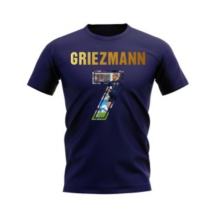 Antoine Griezmann Name And Number France T-Shirt (Navy)