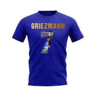 Antoine Griezmann Name And Number France T-Shirt (Blue)