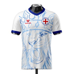 England Heritage Football Jersey White/Blue (Wolvate) Kids Short Sleeve