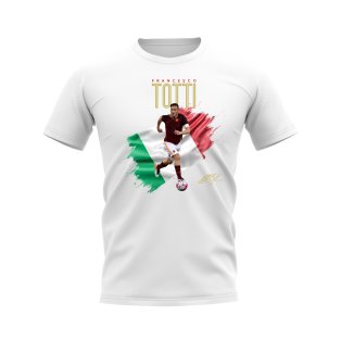 Francesco Totti Roma Flag T-Shirt (White)