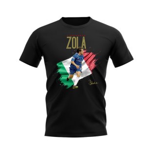 Gianfranco Zola Chelsea Flag T-Shirt (Black)