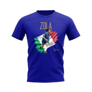 Gianfranco Zola Chelsea Flag T-Shirt (Blue)