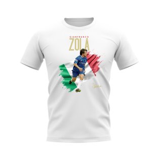 Gianfranco Zola Chelsea Flag T-Shirt (White)