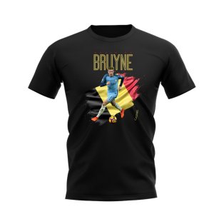Kevin De Bruyne Manchester City Flag T-Shirt (Black)