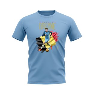 Kevin De Bruyne Manchester City Flag T-Shirt (Sky Blue)
