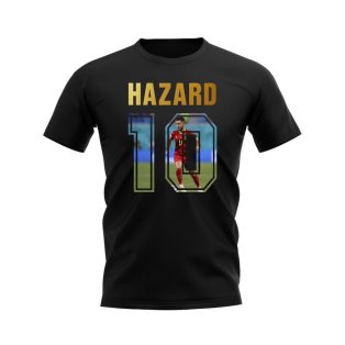 Eden Hazard Name And Number Belgium T-Shirt (Black)