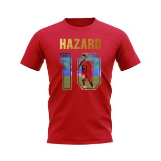 Eden Hazard Name And Number Belgium T-Shirt (Red)