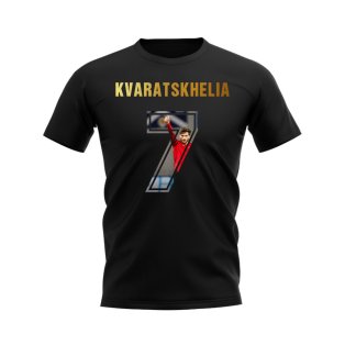 Khvicha Kvaratskhelia Name And Number Georgia T-Shirt (Black)