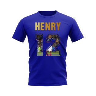 Thierry Henry Name And Number France T-Shirt (Blue)