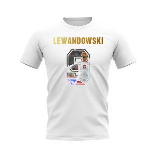Robert Lewandowski Name And Number Poland T-Shirt (White)