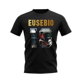 Eusebio Name And Number Portugal T-Shirt (Black)