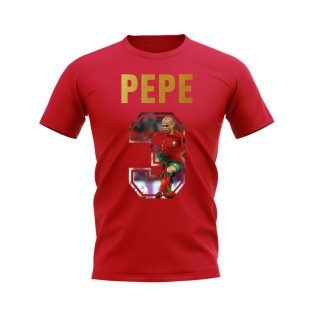 Pepe Name And Number Portugal T-Shirt (Red)