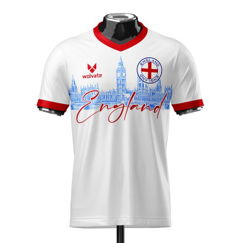England Heritage Football Jersey White/Red (Wolvate) Adult Short Sleeve