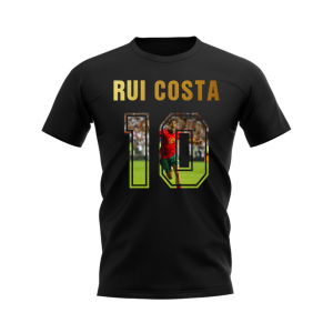 Rui Costa Name And Number Portugal T-Shirt (Black)