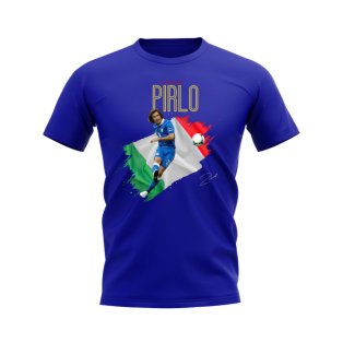 Andrea Pirlo Italy Flag T-Shirt (Royal Blue)