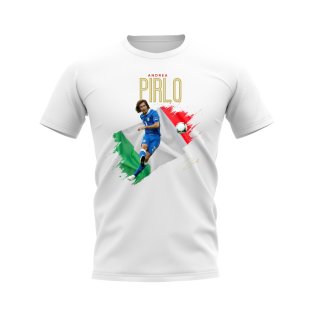 Andrea Pirlo Italy Flag T-Shirt (White)