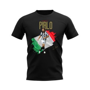Andrea Pirlo Juventus Flag T-Shirt (Black)