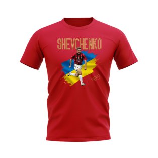 Andriy Shevchenko AC Milan Flag T-Shirt (Red)