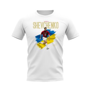 Andriy Shevchenko AC Milan Flag T-Shirt (White)