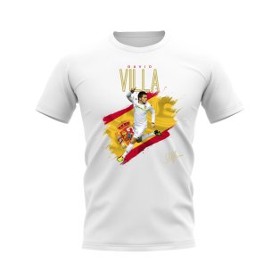 David Villa Valencia Flag T-Shirt (White)