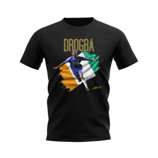 Didier Drogba Chelsea Flag T-Shirt (Black)