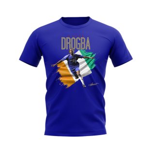 Didier Drogba Chelsea Flag T-Shirt (Blue)