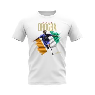 Didier Drogba Chelsea Flag T-Shirt (White)