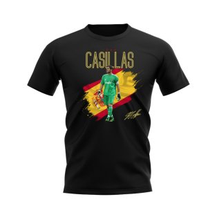 Iker Casillas Real Madrid Flag T-Shirt (Black)