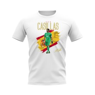 Iker Casillas Real Madrid Flag T-Shirt (White)