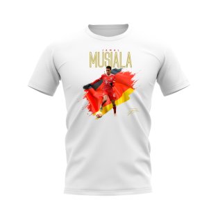 Jamal Musiala Bayern Munich Flag T-Shirt (White)