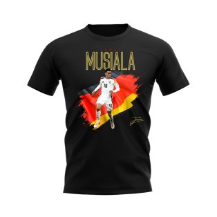 Jamal Musiala Germany Flag T-Shirt (Black)
