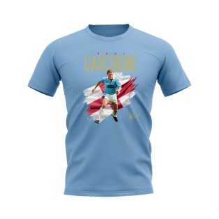 Paul Gascoigne Lazio Flag T-Shirt (Sky Blue)