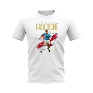 Paul Gascoigne Lazio Flag T-Shirt (White)