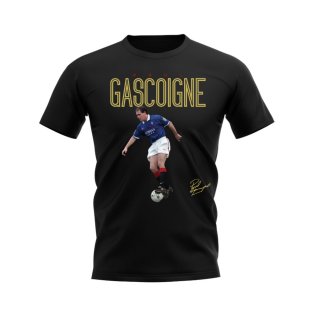 Paul Gascoigne Rangers T-Shirt (Black)