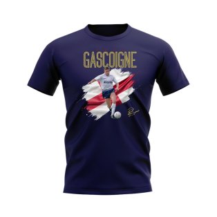 Paul Gascoigne Tottenham Flag T-Shirt (Navy)