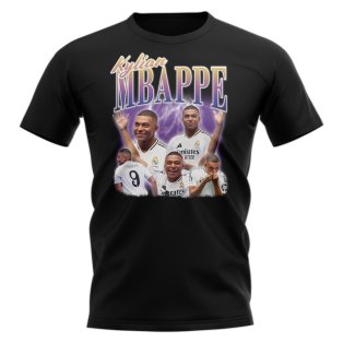 Kylian Mbappe Real Madrid Bootleg T-shirt (Black)