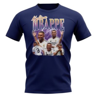 Kylian Mbappe Real Madrid Bootleg T-shirt (Navy)