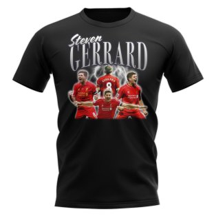 Steven Gerrard Liverpool Bootleg T-Shirt (Black)