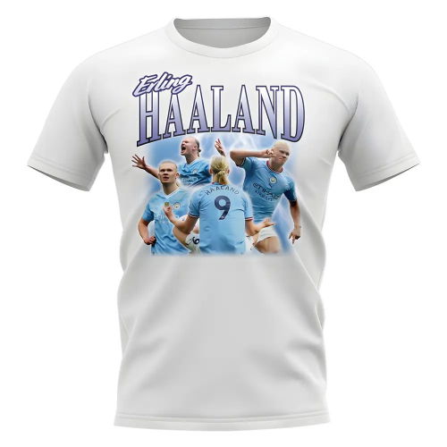 Erling Haaland Bootleg Manchester City T-Shirt (White)