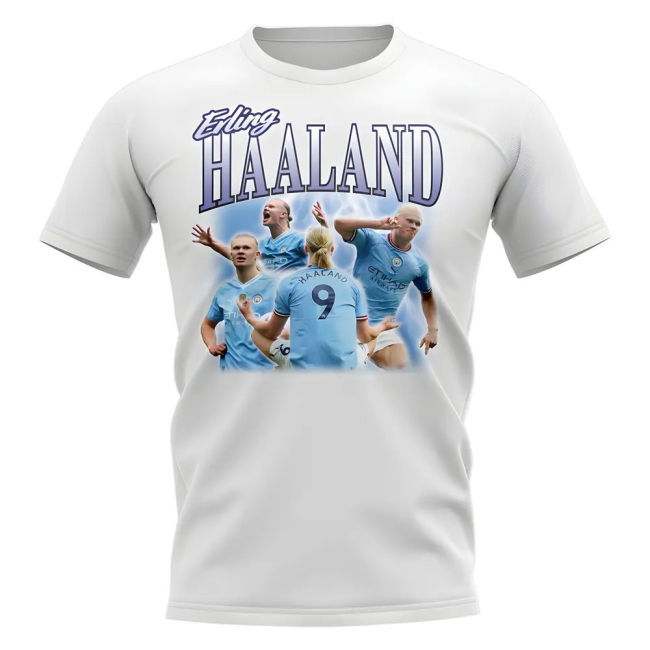 Erling Haaland Bootleg Manchester City T-Shirt (White)