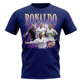 Ronaldo Nazario Real Madrid Bootleg T-Shirt (Navy)