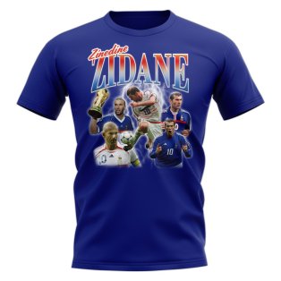 Zinedine Zidane France Bootleg T-Shirt (Blue)